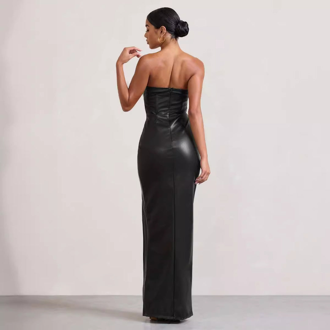 Damen Elegantes und figurschmeichelndes Abendkleid mit seitlichem Schlitz EB