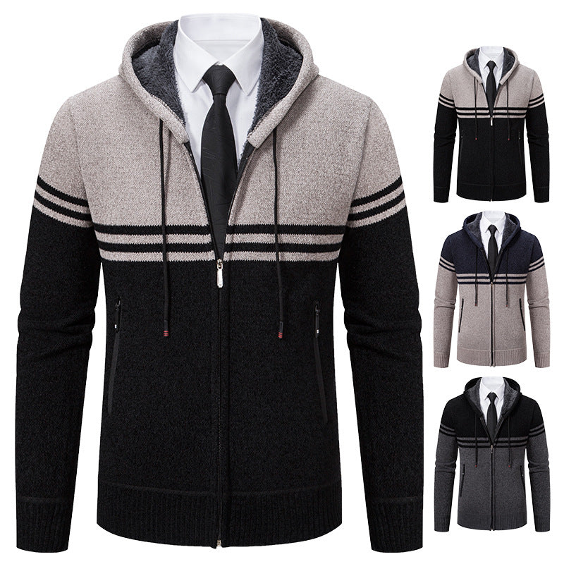 Herren modische Kapuzenjacke mit strukturiertem Design EB