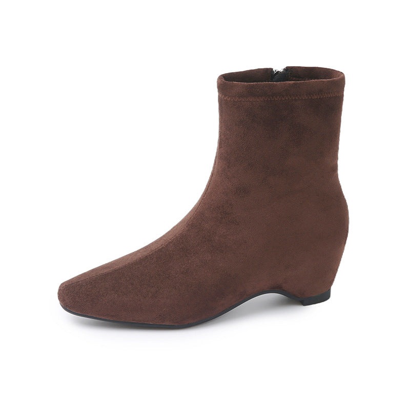 Damen modische Ankle-Stiefel mit elegantem Blockabsatz EB
