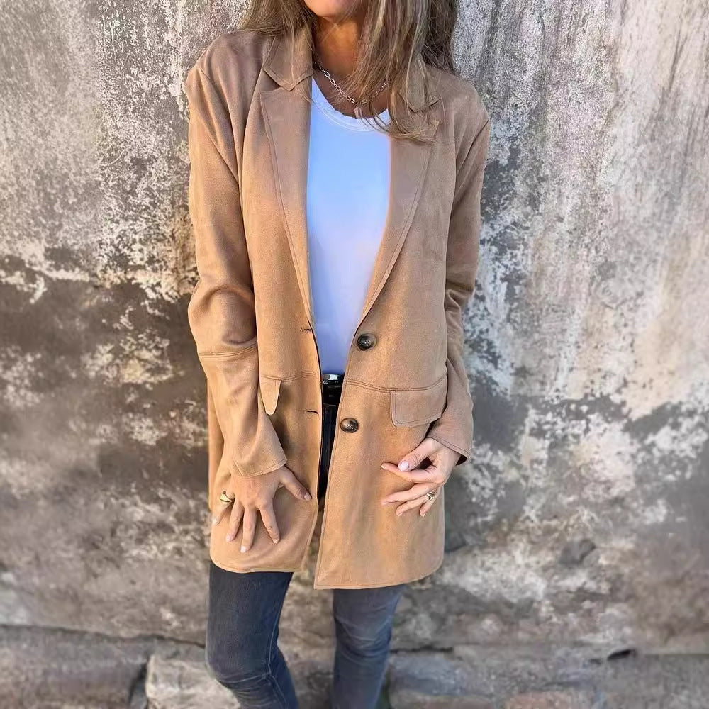 Damen Elegante und bequeme Suede-Blazer EB