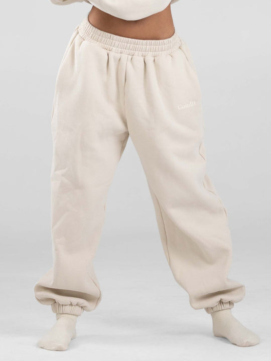 Damen nan lässige Sweatpants mit hohem Bund, seitlichen Eingrifftaschen und elastischen Bündchen EB