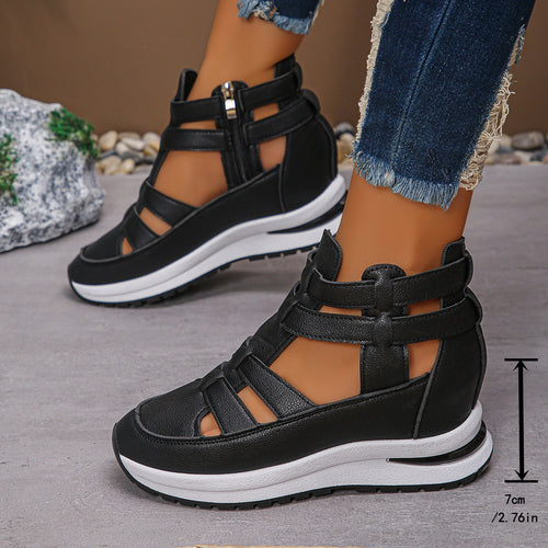 Damen Bequeme Sneakers mit elastischen Riemen und rutschfester Sohle EB