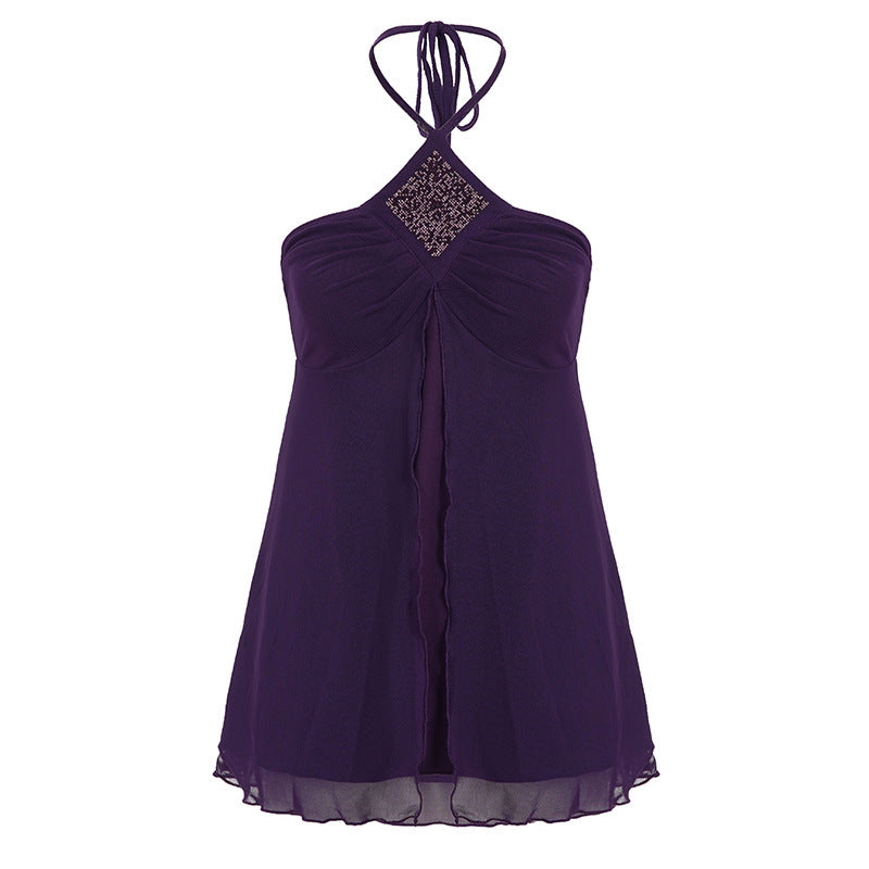 Damen Halteroberteil mit elegantem Spitzendetail EB