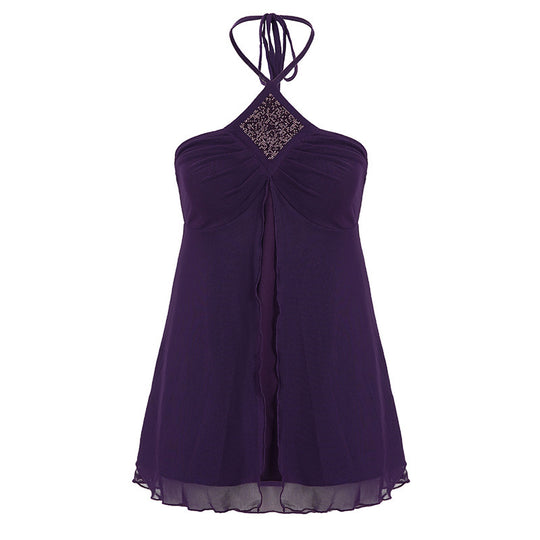 Damen Halteroberteil mit elegantem Spitzendetail EB