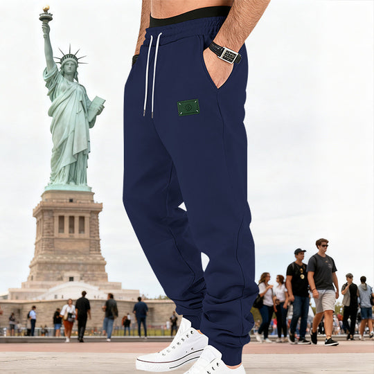 Herren Slim-Fit Sweat-Jogger mit elastischem Bund, Tunnelzug und gerippten Bündchen EB
