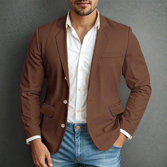 Herren eleganter Blazer mit strukturiertem Design und praktischen Taschen EB