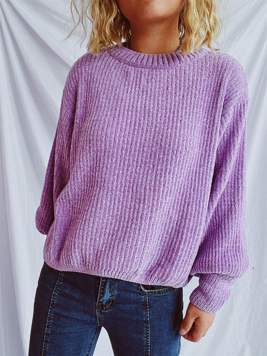 Damen Grobstrickpullover mit weitem Schnitt und strukturiertem Design EB