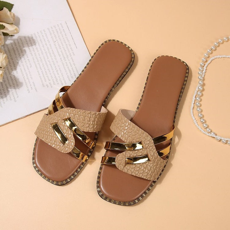 Damen Riemchen-Sandalen mit geflochtenem Design und funkelnden Akzenten EB