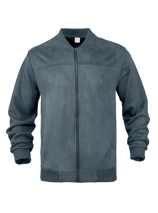 Herren nan Wildleder-Blousonjacke im Bomberstil mit elastischen Rippbündchen EB