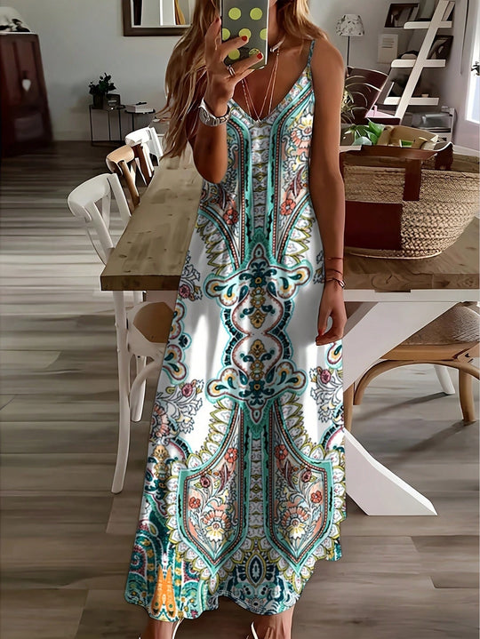 Damen Maxikleid mit elegantem Paisleymuster EB