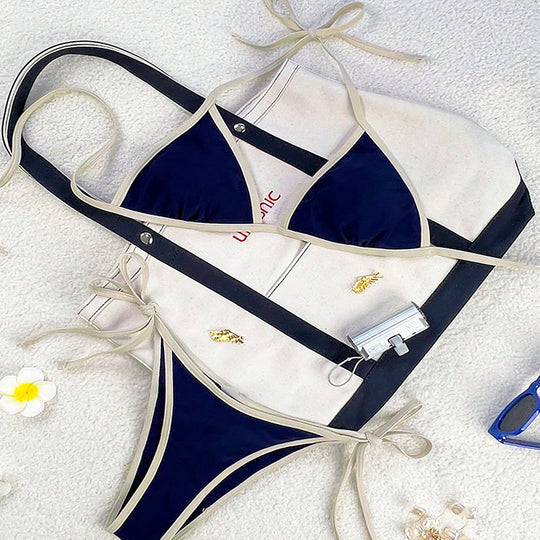 Damen Triangel-Bikini mit verspielten Schleifen EB