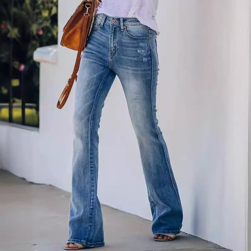 Damen Bootcut Jeans im lässigen Chic mit verkürztem Bein EB