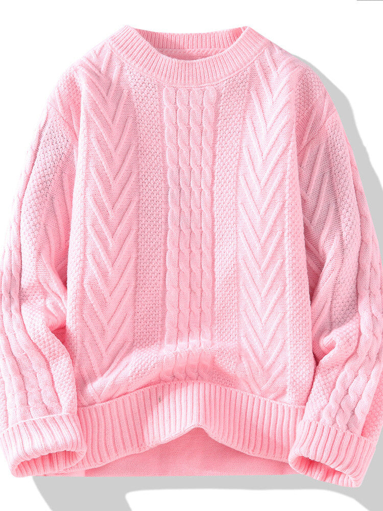 Herren Strickpullover mit modernen Zopf- und Rippstrukturen EB