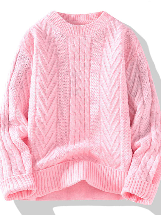 Herren Strickpullover mit modernen Zopf- und Rippstrukturen EB