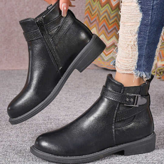 Damen modische Stiefeletten mit elegantem Reißverschluss und schickem Komfortdesign EB