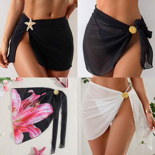 Damen Strandrock mit raffiniertem Knoten und dekorativer Muschelapplikation EB