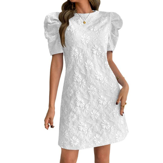 Damen Puffärmel Kleid mit floralem Muster EB