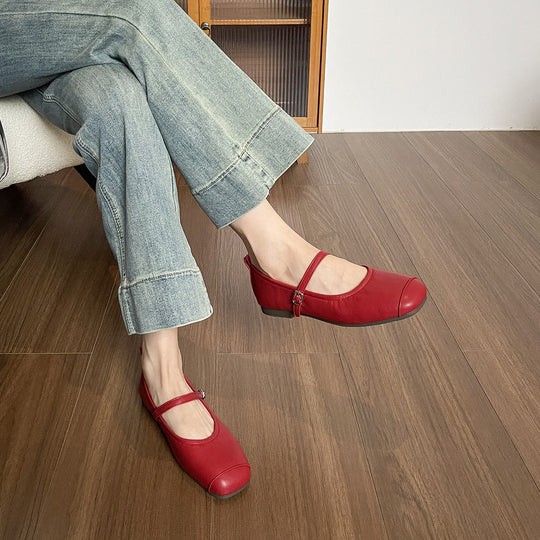 Damen Ballerinas mit praktischem Riemen und komfortabler Sohle EB