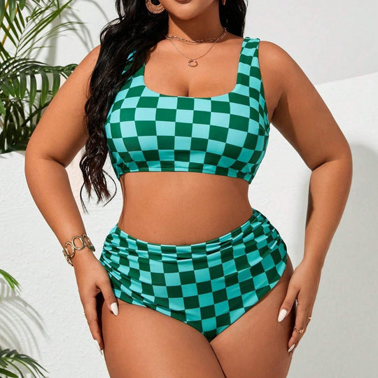 Damen Bikini-Set mit modischem Karomuster EB