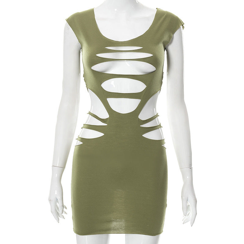 Damen figurbetontes Cut-out Kleid EB