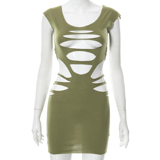Damen figurbetontes Cut-out Kleid EB