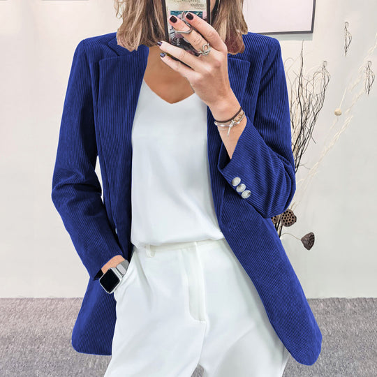 Damen elegante Blazerjacke mit Streifenmuster und modernem Schnitt EB