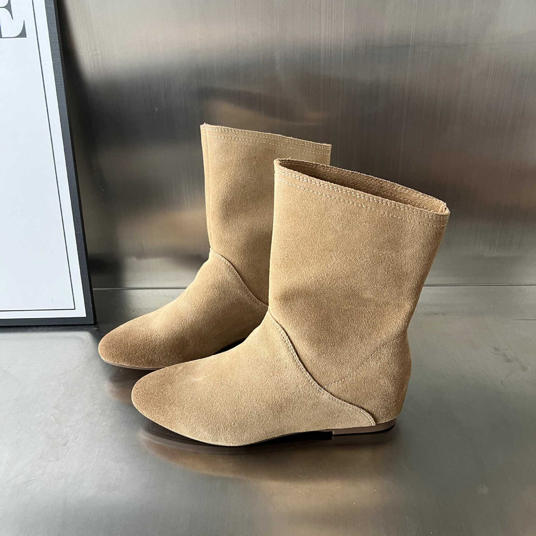 Damen stilvolle Ankle Boots aus hochwertigen Veloursleder EB