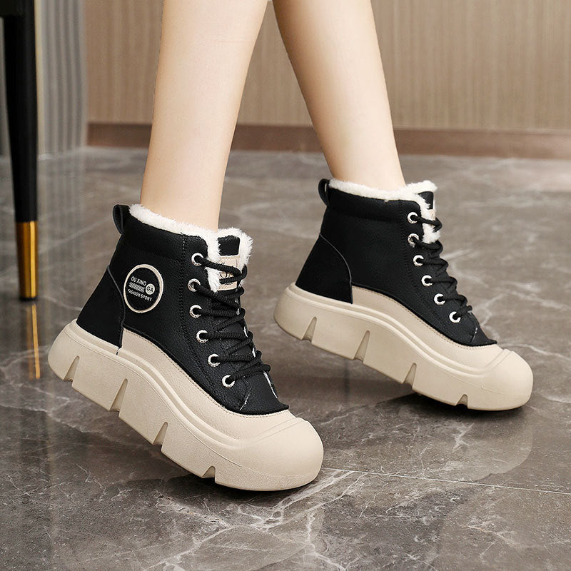 Damen warme High-Top Sneakers mit dämpfender Sohle und kuscheligem Innenfutter EB