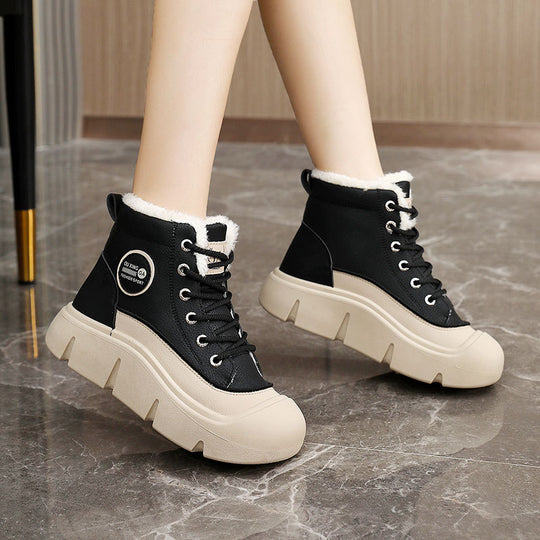Damen warme High-Top Sneakers mit dämpfender Sohle und kuscheligem Innenfutter EB