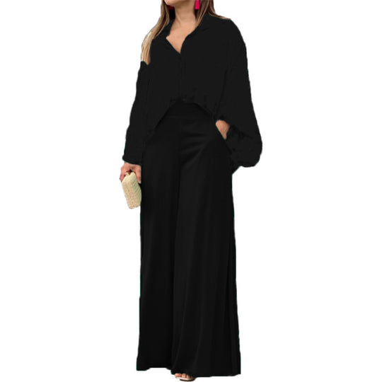 Damen Weit geschnittene Culotte-Hose mit hohem Bund und fließendem Stoff EB