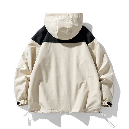 Herren funktionale Wetterjacke mit innovativem Kapuzen-Design und atmungsaktiven Einsätzen EB