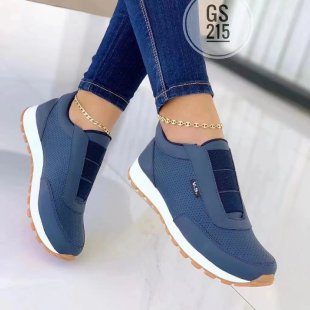 Damen sportliche Slip-On Sneakers mit atmungsaktivem Mesh-Obermaterial und rutschfester Sohle EB