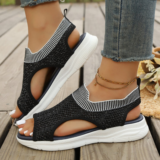 Damen Freizeitsandalen mit atmungsaktivem Obermaterial und rutschfester Sohle EB