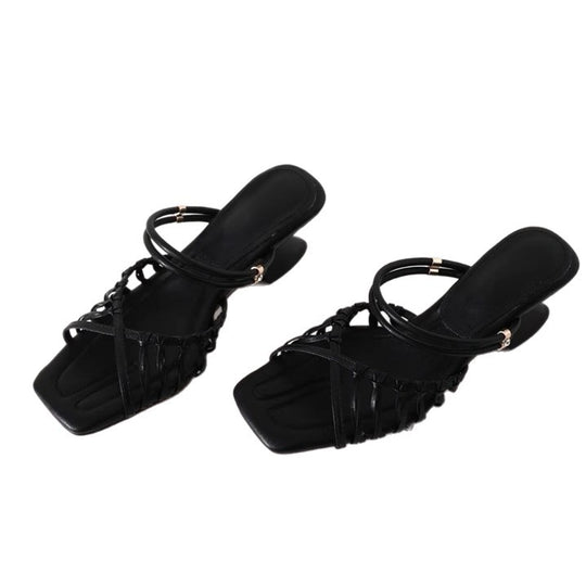 Damen Sandalen mit elegantem Riemendesign und glamourösem Glanz EB