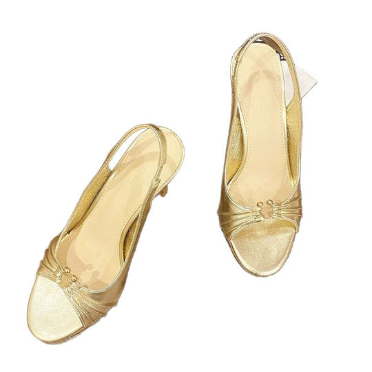 Damen elegante Slingback Sandaletten mit modischem Riemen EB