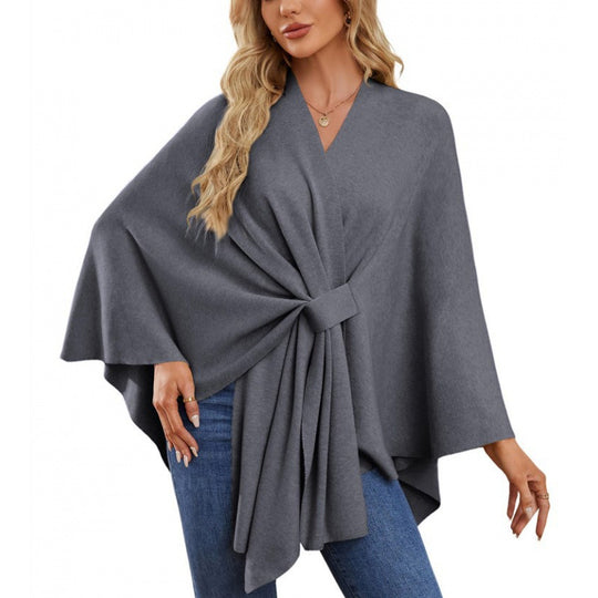 Damen modischer Wickelmantel mit trendigem Design EB