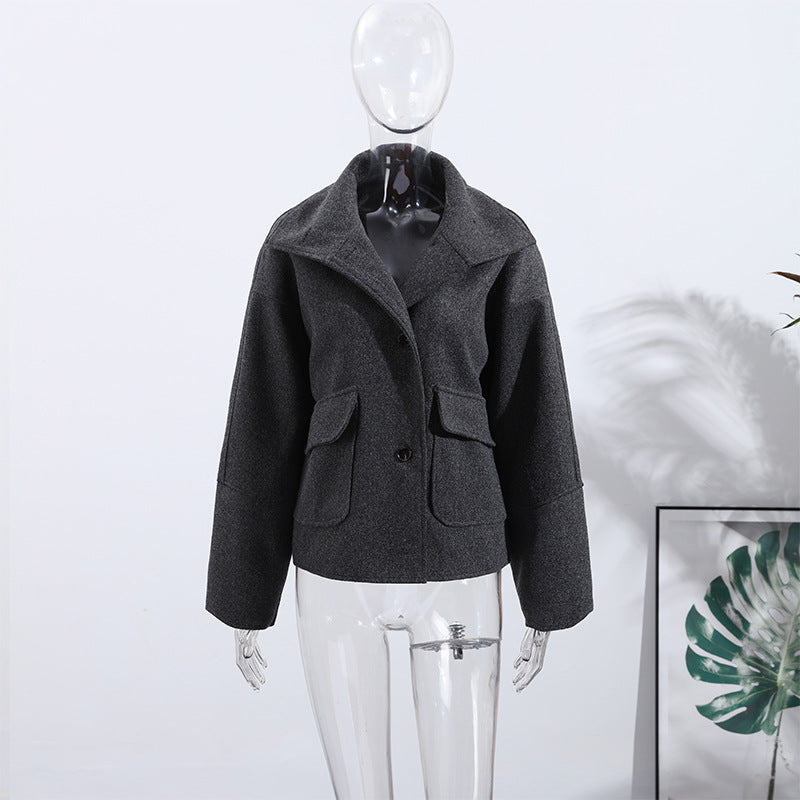 Damen Modische Oversized-Jacke aus hochwertigem Wollmix EB