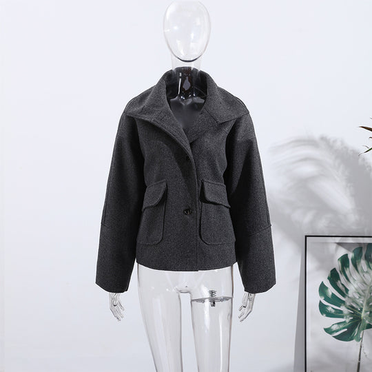 Damen Modische Oversized-Jacke aus hochwertigem Wollmix EB