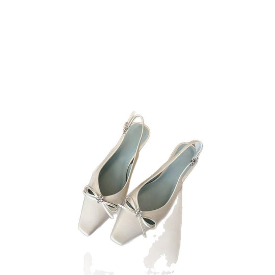 Damen Slingback Ballerinas mit zierlichem Schleifendetail EB