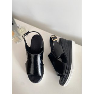 Damen Wedge-Pantoletten mit geschlossenen Fersen und modischen Cut-Outs EB