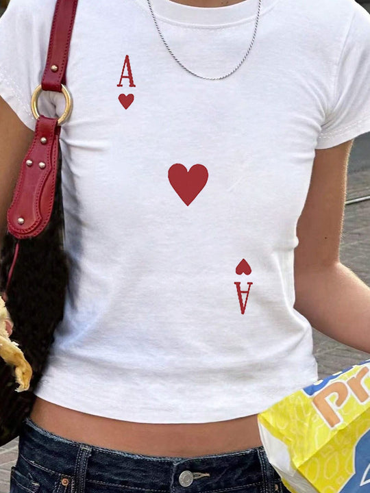 Damen T-Shirt mit verspieltem Katzenmotiv und zarten Flügeln EB