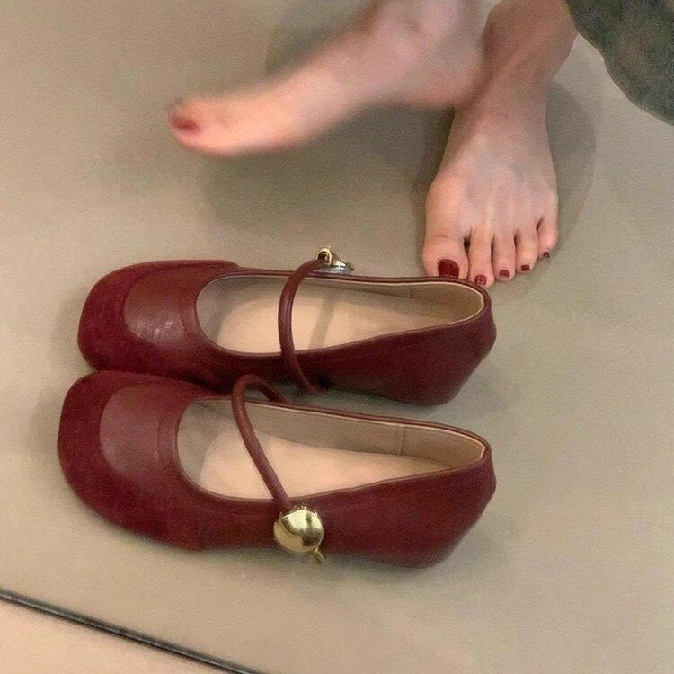 Damen elegante Ballerina-Schuhe mit dekorativer Schnalle und komfortablem Fußbett EB