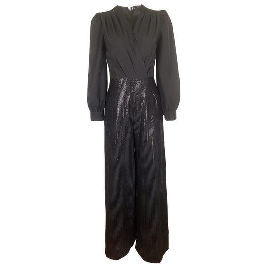 Damen elegante Overall mit funkelnden Pailletten und langem Schnitt EB