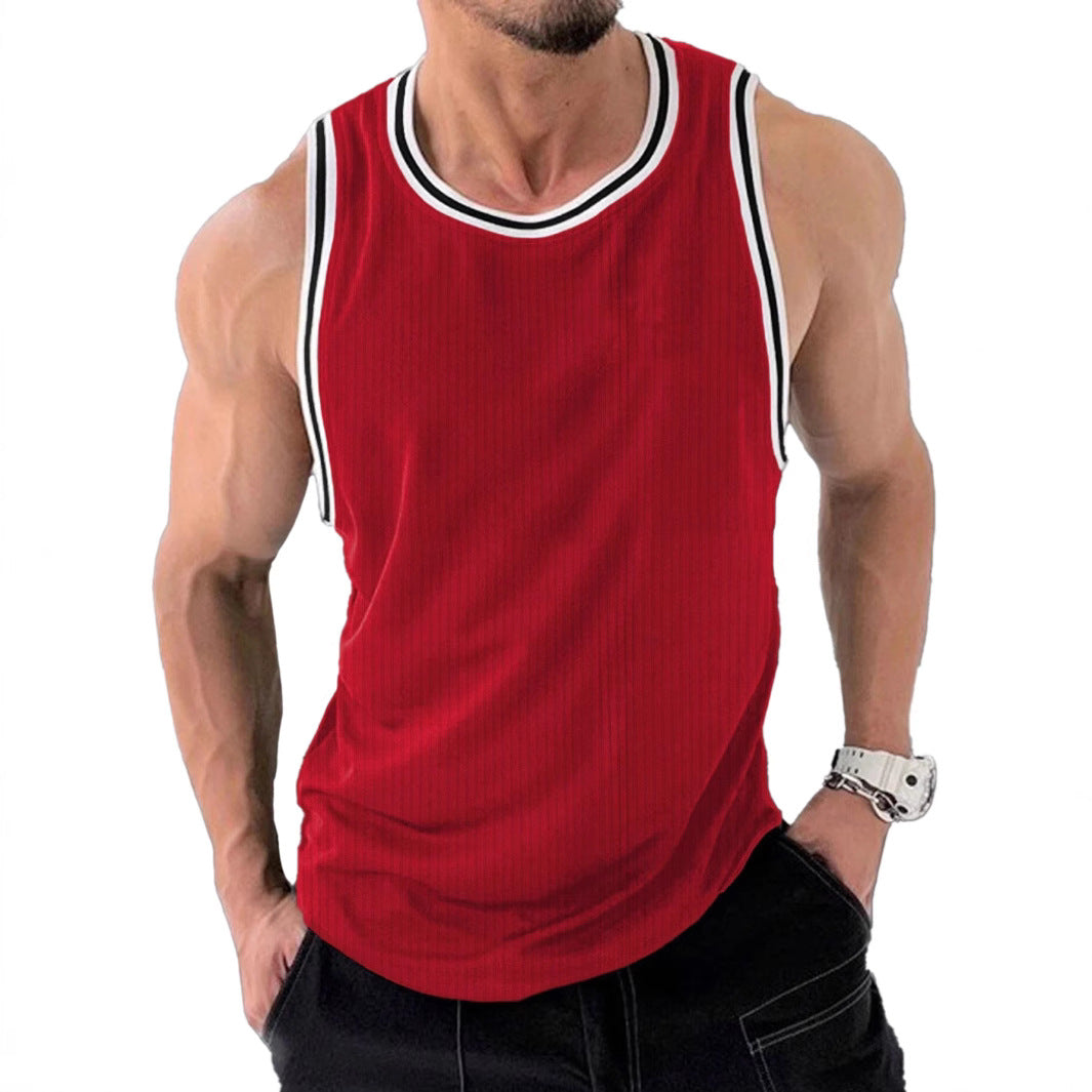 Herren Sportliches ärmelloses Tanktop mit atmungsaktivem Material und modernem Rippendesign EB