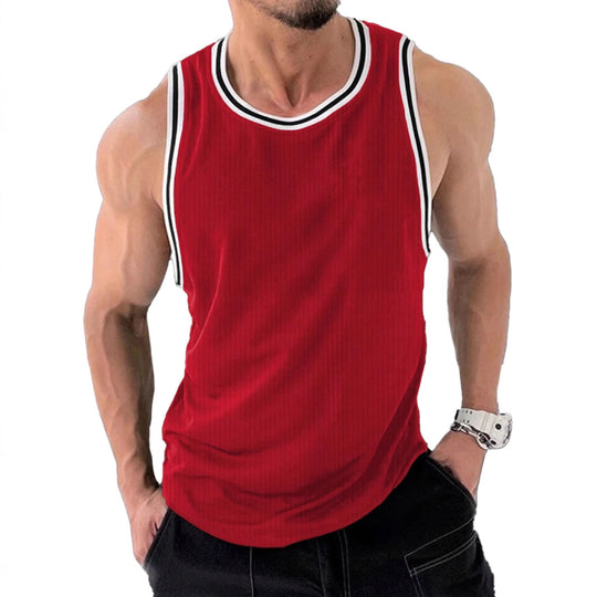 Herren Sportliches ärmelloses Tanktop mit atmungsaktivem Material und modernem Rippendesign EB