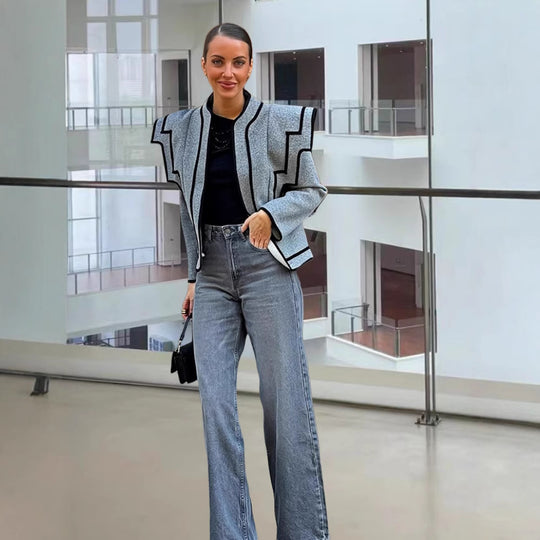 Damen Modische Jacke mit auffälligem Design EB