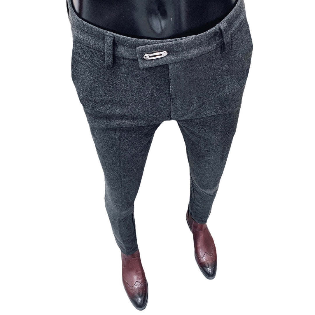 Herren nan tapered Businesshose mit elastischem Bund, verdecktem Verschluss und schmaler Schnitt EB