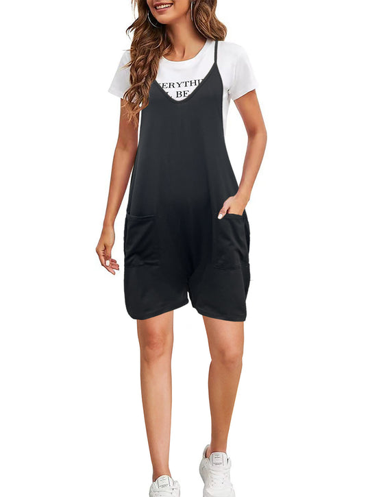 Damen trendiger Latzanzug mit praktischen Taschen EB