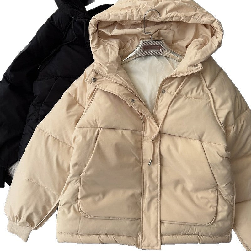 Damen warme Daunenjacke mit verstellbarer Kapuze EB