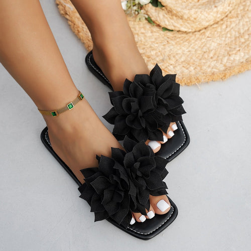 Damen Sandalen mit floralen Applikationen EB